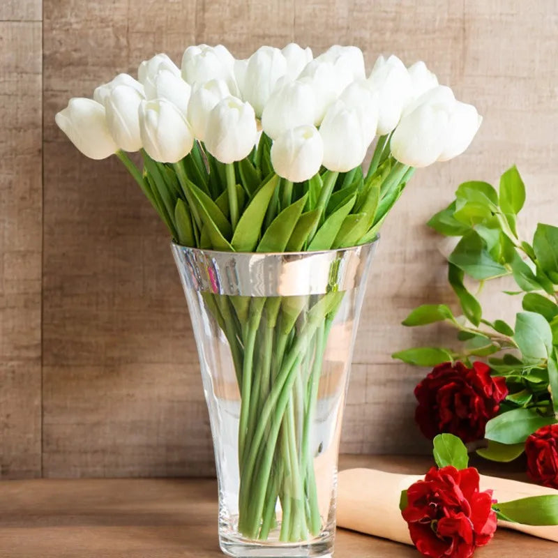 YONGSNOW Tulip Artificial Flowers Real Touch Wedding Bouquet