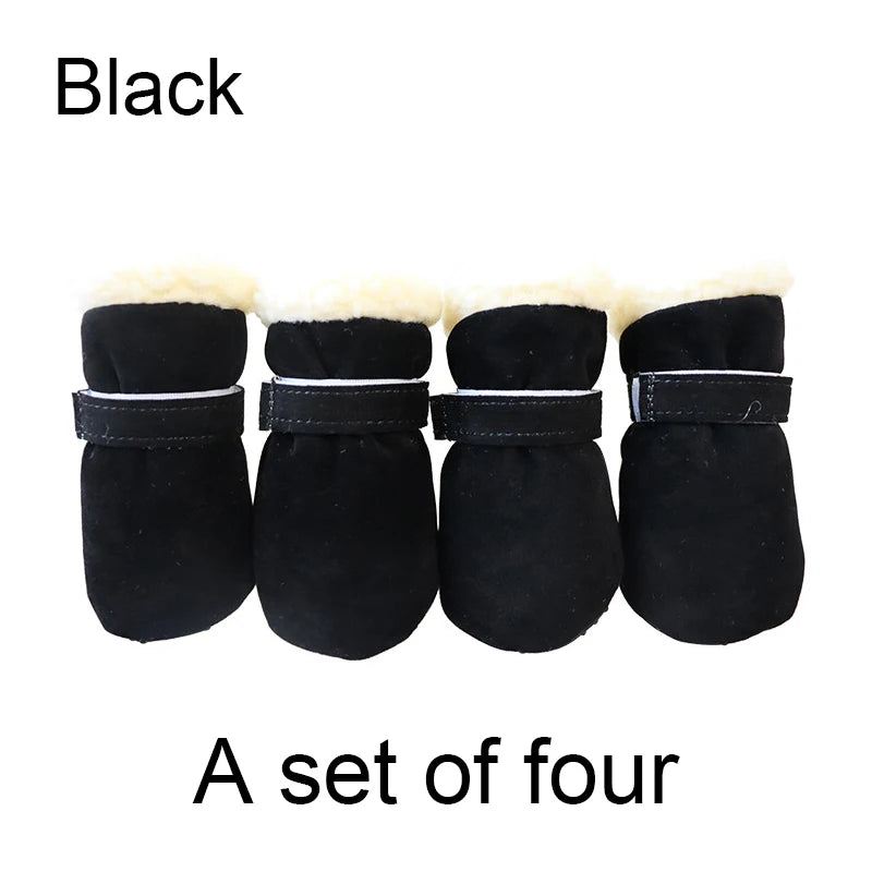NONECN Winter Waterproof Dog Boots 4 Pack Non Slip Pet Shoes For Dogs