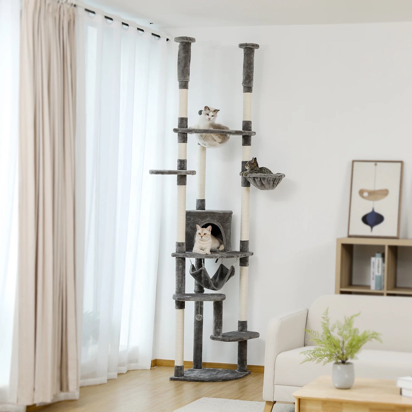 PAWZ Road Floor to Ceiling Cat Tree with Sisal Posts