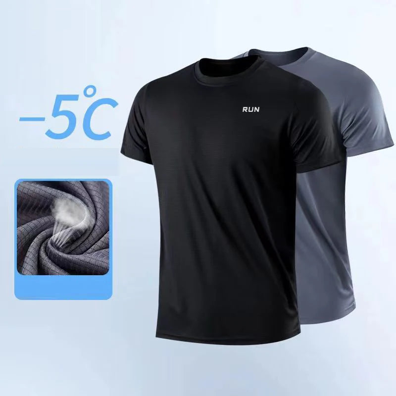 Quick Dry Short Sleeve Gym Tee Moisture Wicking Lightweight