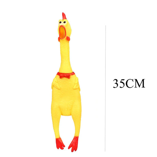 DKSTINYE Squeaky Screaming Chicken Dog Toy Rubber Chew Squeaker