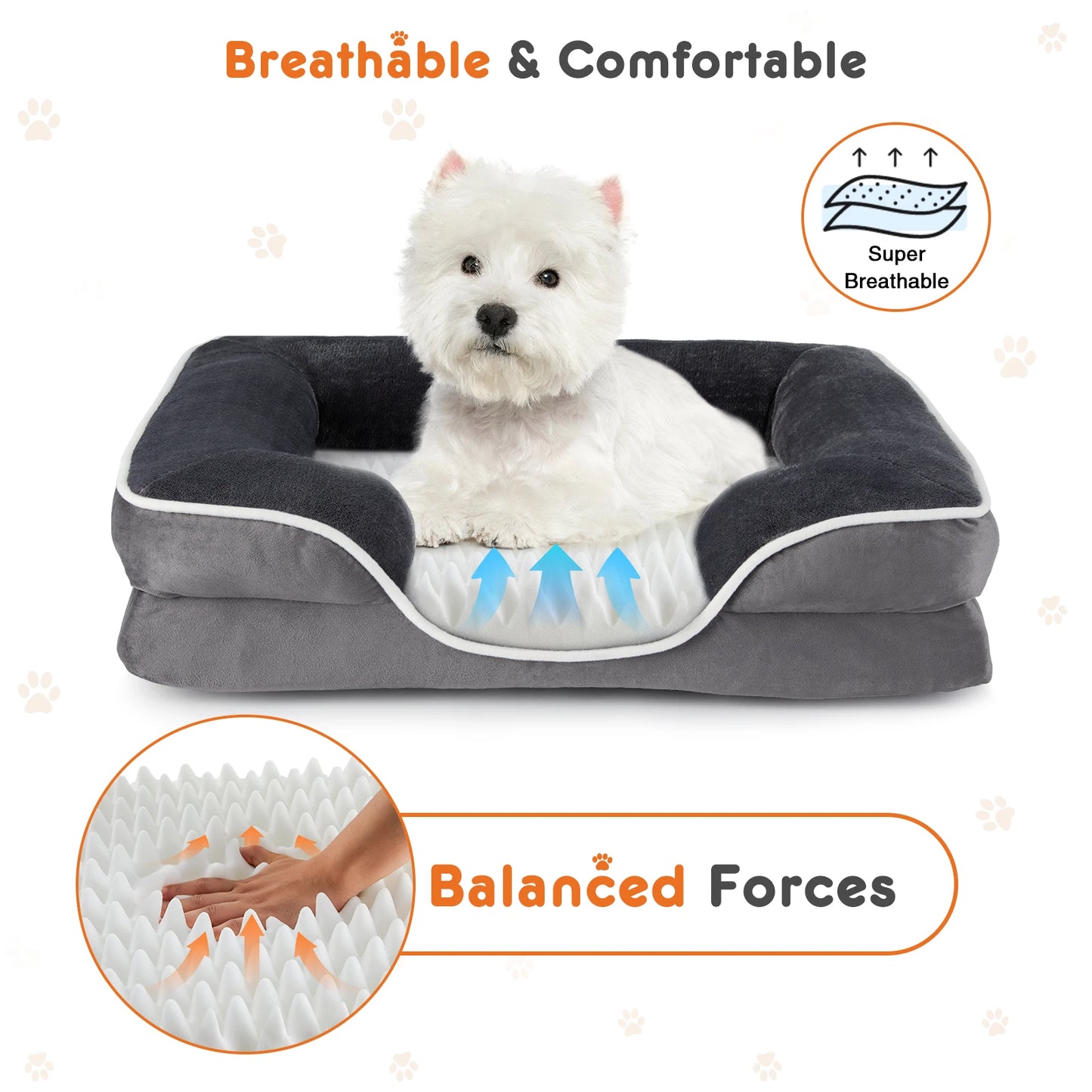 JHK Orthopedic Memory Foam Pet Bed For Dogs And Cats