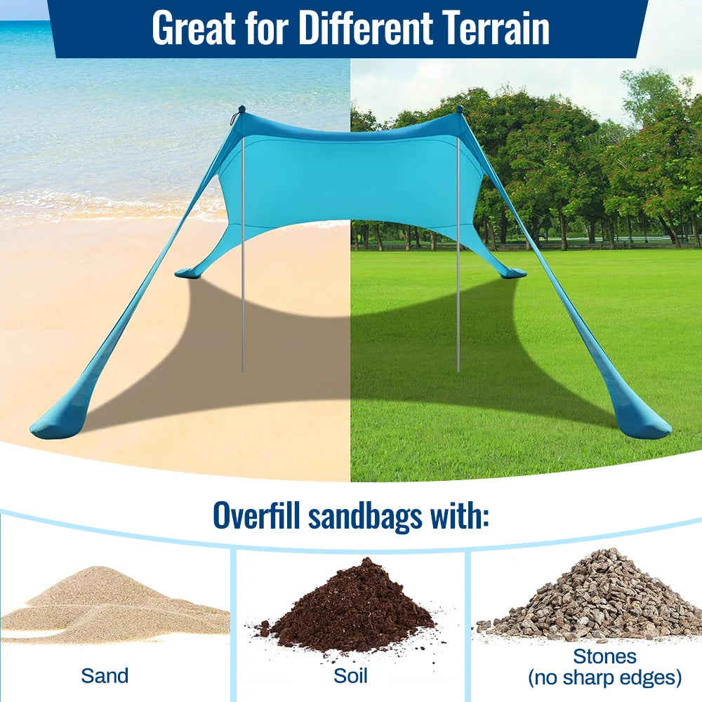 Sonuto Portable Lycra Beach Canopy Tent UV Sunshade Shelter