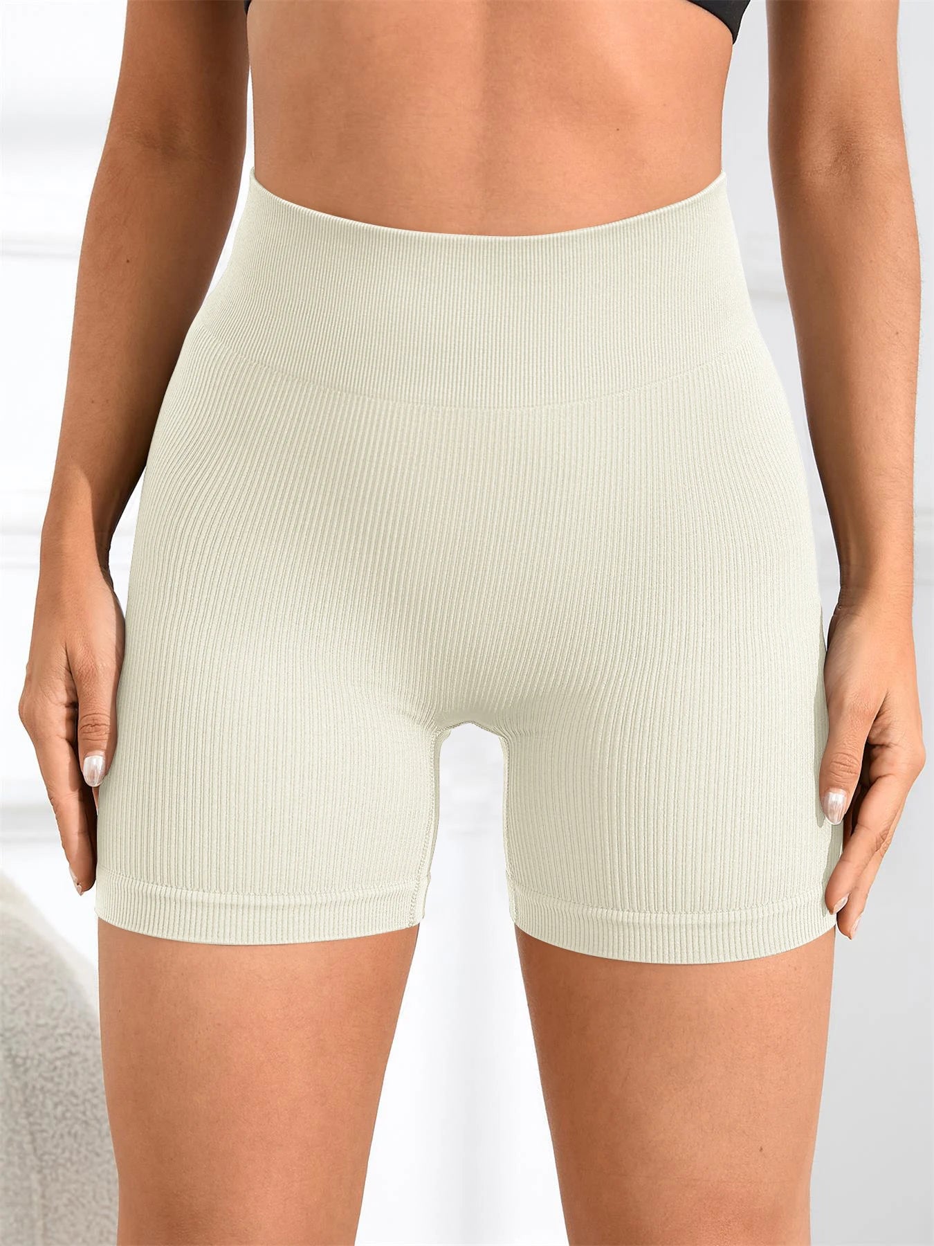 Womens High Waist Sports Shorts and Seamless Yoga Leggings Set