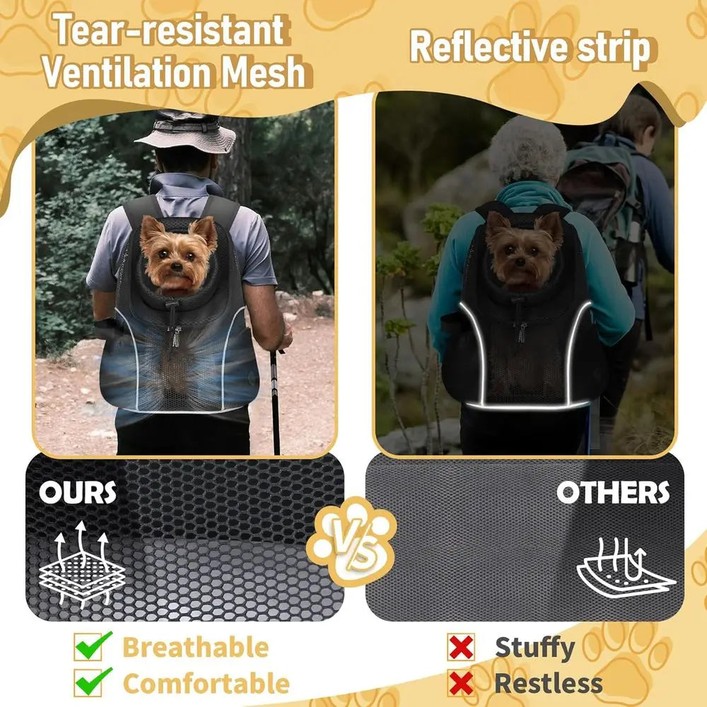 Pet Dog Carrier Backpack Front Ventilated Mesh For Travel