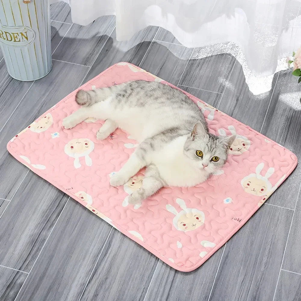 Cooling Ice Silk Pet Bed Mat For Dogs And Cats Moisture Proof