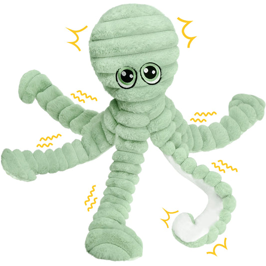 Octopus Design Squeaky Plush Dog Toy Interactive Chew Toy For Small Medium Dogs
