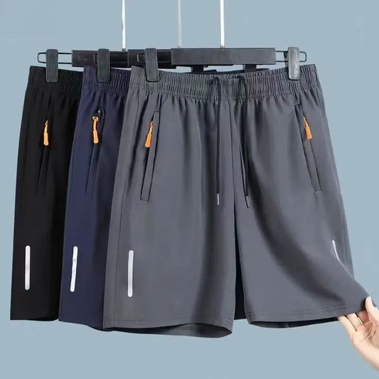 Summer Ice Silk Running Shorts Men Quick Dry Breathable Sportswear