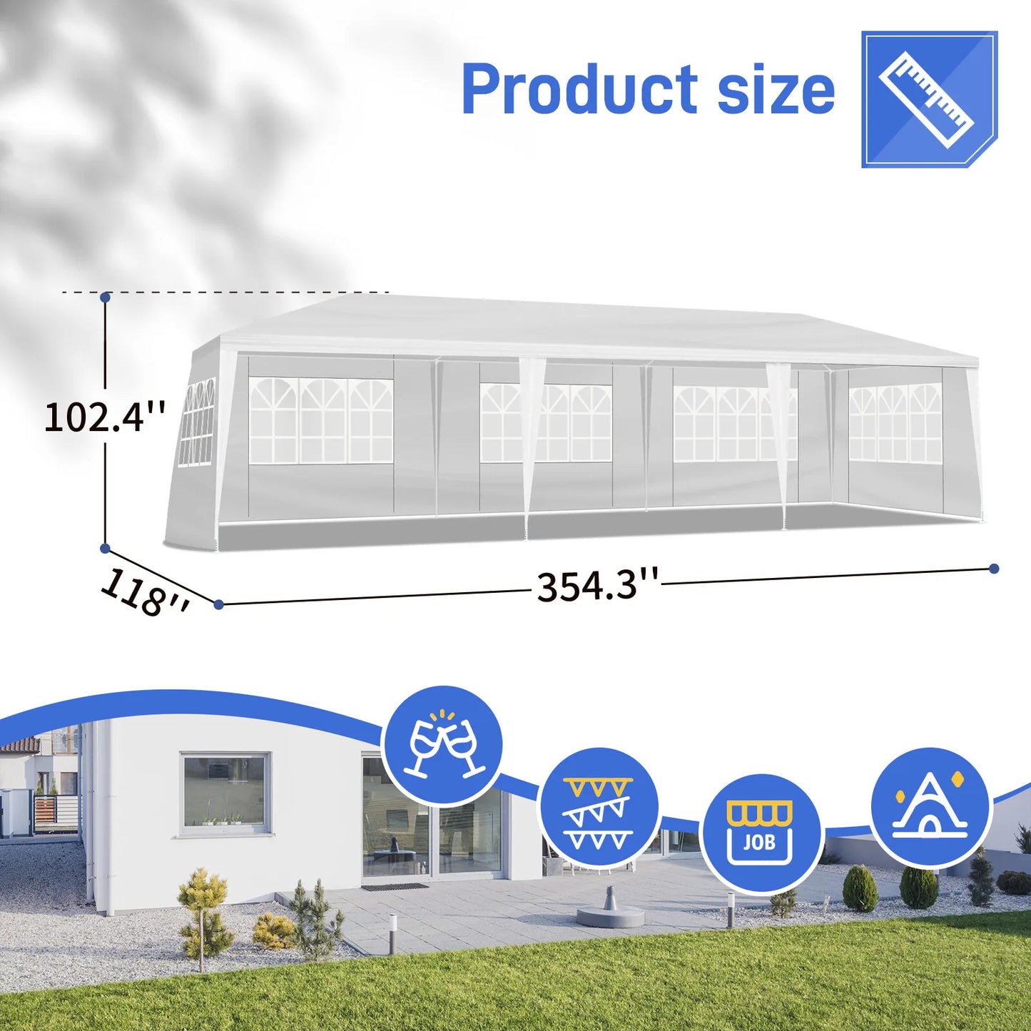 Outdoor Wedding Party Tent Gazebo Pavilion With Five Walls