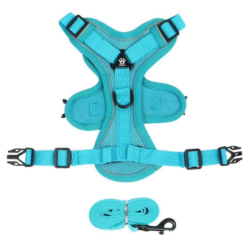 No Pull Dog Harness And Leash Reflective Vest All Weather