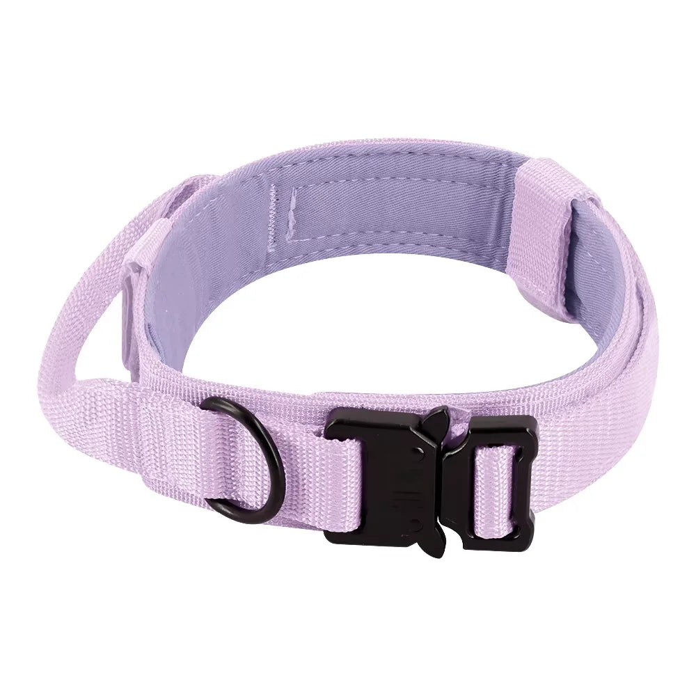 Adjustable Tactical Dog Collar And Nylon Leash Set Quick Release