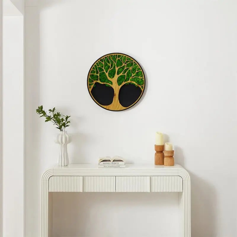 Moss Metal Wall Art Tree Design For Modern Rustic Home Decor