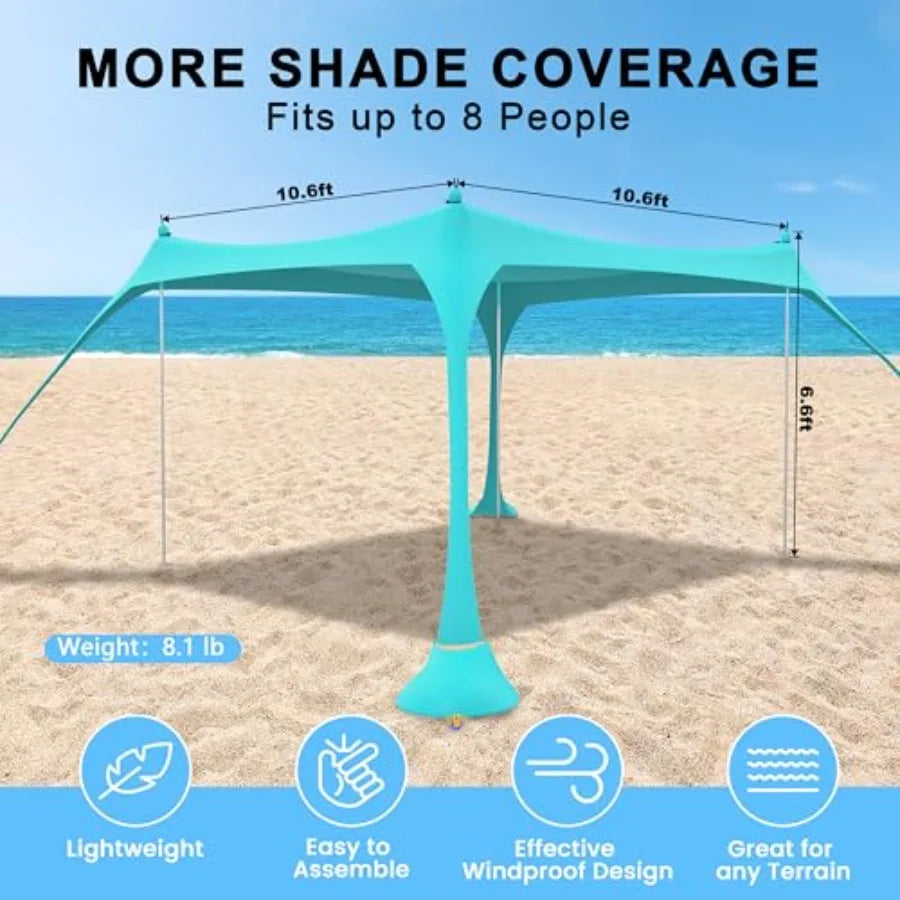 Beach Tent Sun Shelter UPF50 Plus Easy Setup Outdoor Canopy