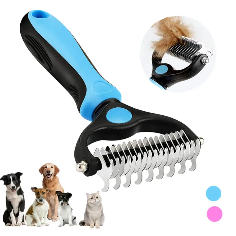 Deshedding Brush for Dogs and Cats Self Cleaning Grooming Tool