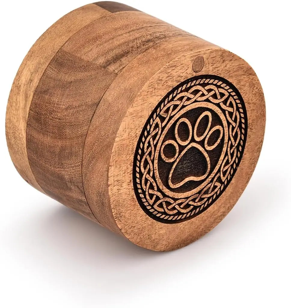 Wooden Pet Memorial Urn Keepsake Box for Cats and Dogs