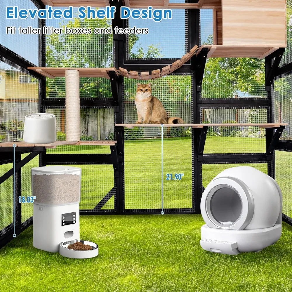 Catio Outdoor Cat Enclosure Walk-In Cat House For Multiple Cats