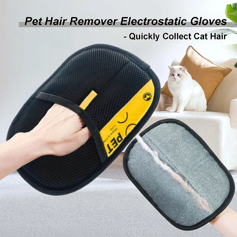 Pet Hair Remover Gloves Electrostatic Roller For Cats And Dogs