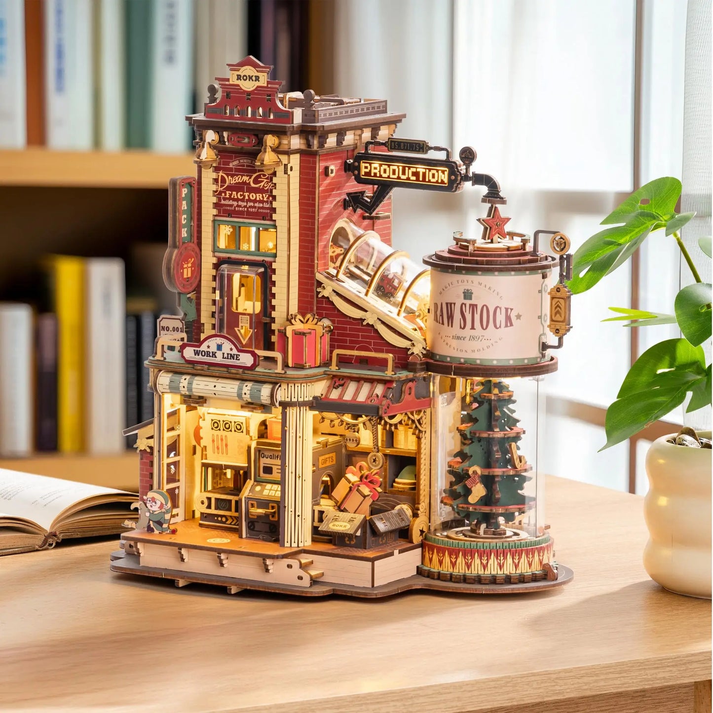 Robotime Rokr Dream Gift Factory Wooden Puzzle With Light