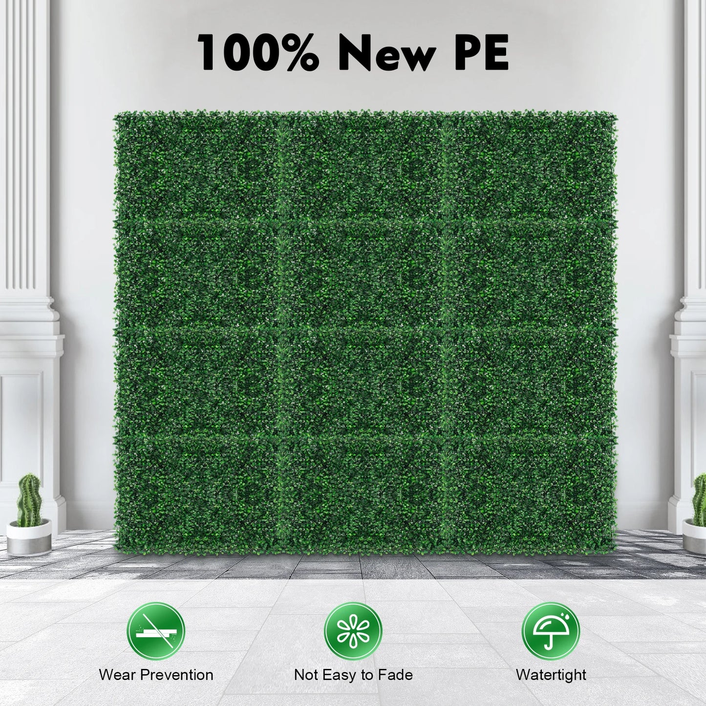 Artificial Grass Panels Waterproof Wall Hedge For Indoor Outdoor Decor