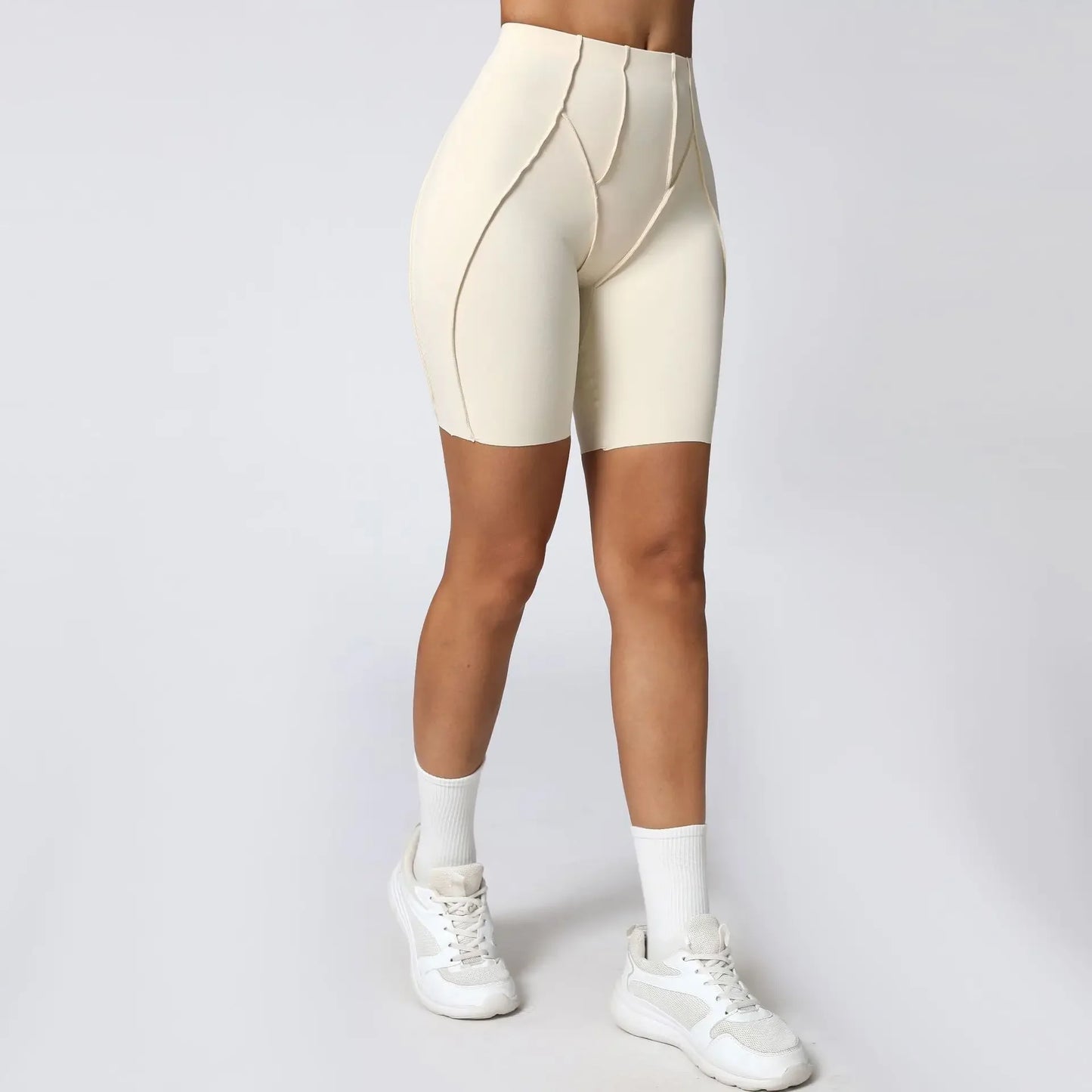 HANRANCN Seamless Yoga Shorts High Waist Quick Dry For Women