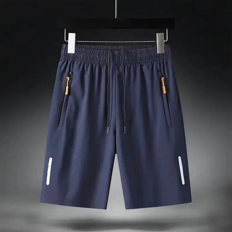 Summer Ice Silk Running Shorts Men Quick Dry Breathable Sportswear