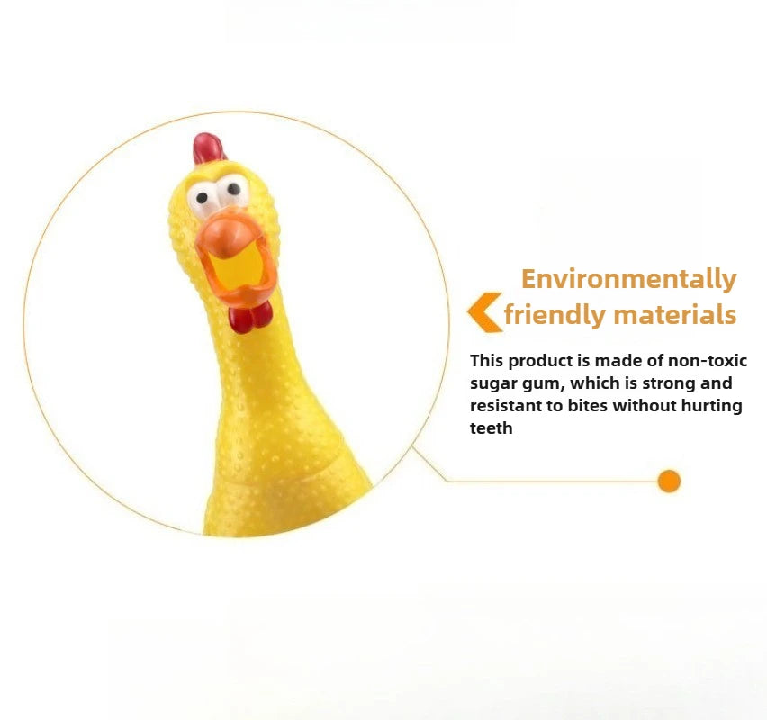 DKSTINYE Squeaky Screaming Chicken Dog Toy Rubber Chew Squeaker