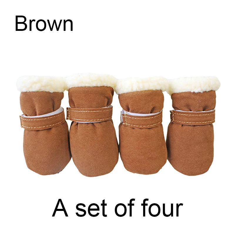 NONECN Winter Waterproof Dog Boots 4 Pack Non Slip Pet Shoes For Dogs