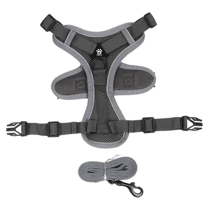 No Pull Dog Harness And Leash Reflective Vest All Weather