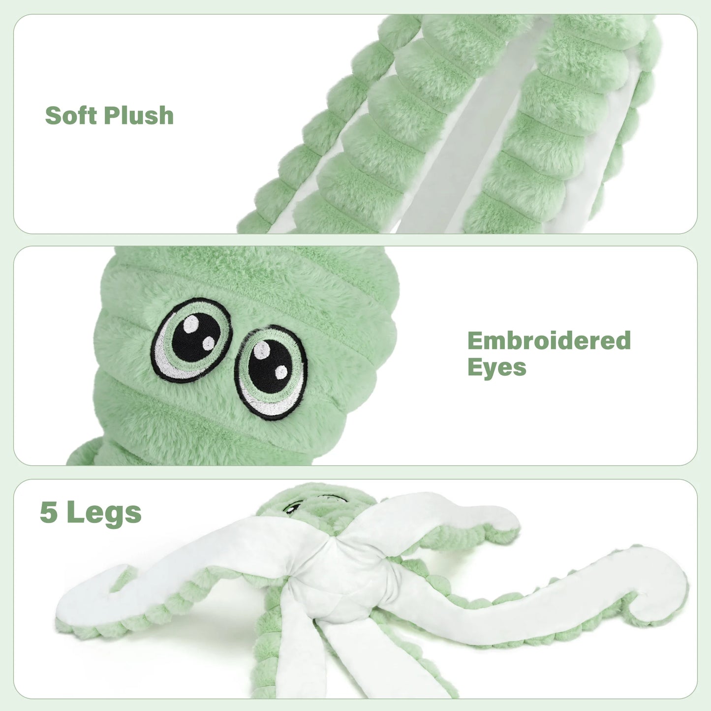 Octopus Design Squeaky Plush Dog Toy Interactive Chew Toy For Small Medium Dogs