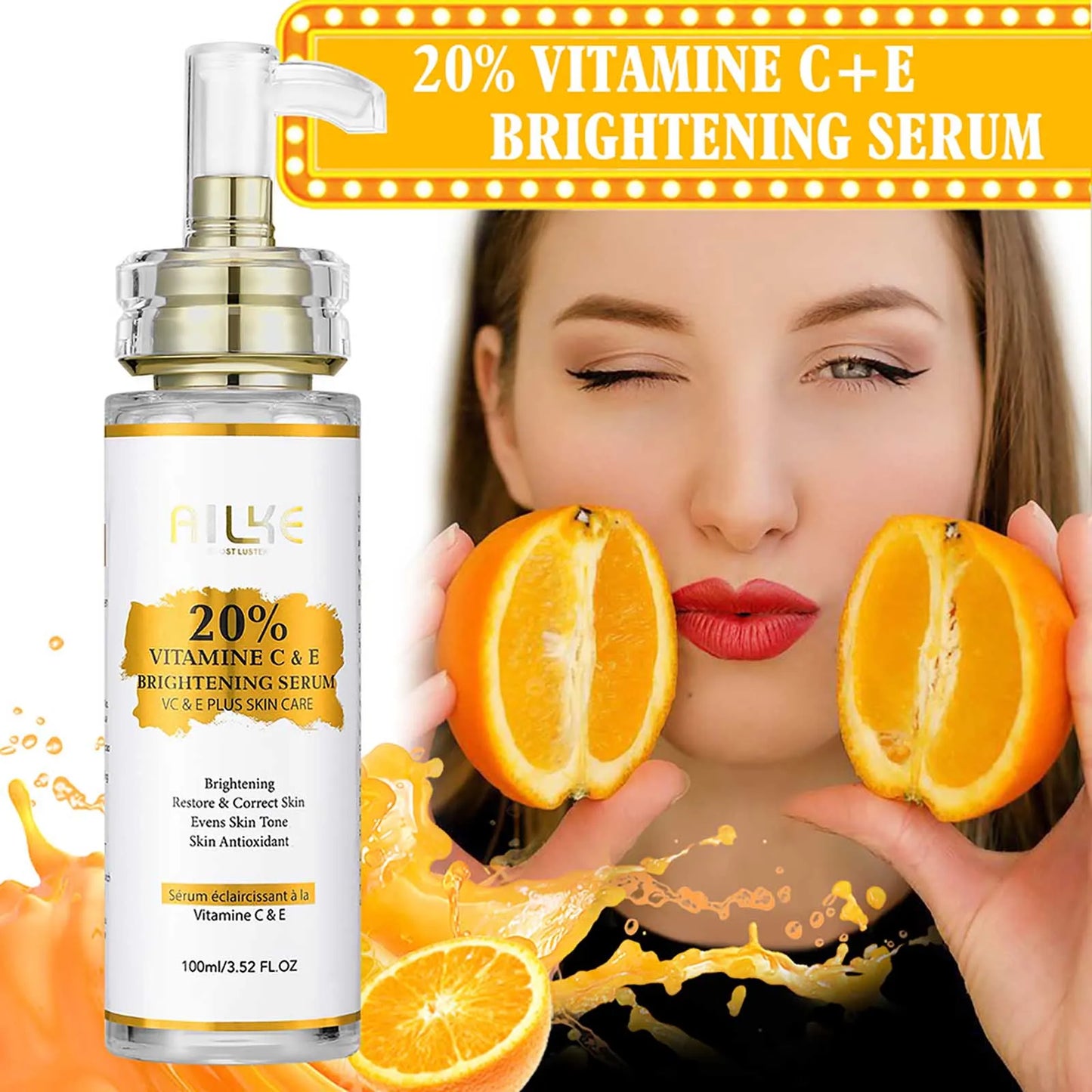 AILKE Brightening Body Cream, with Vitamin C, Hyaluronic Acid, Clean Skin, Even Skin Tone, Smooth, Skin Glowing Range for Women