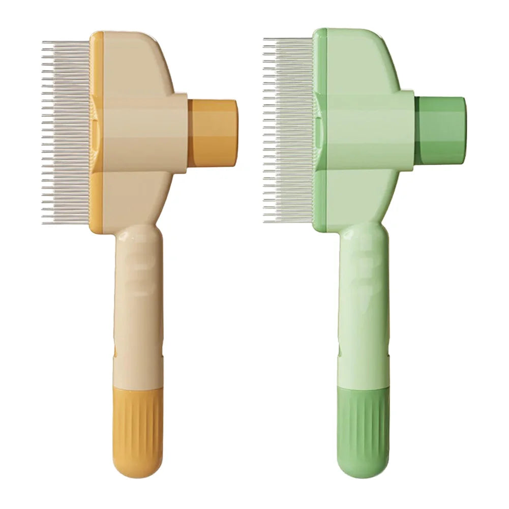 Mojoyce Stainless Steel Cat Comb One Button Pet Grooming Brush
