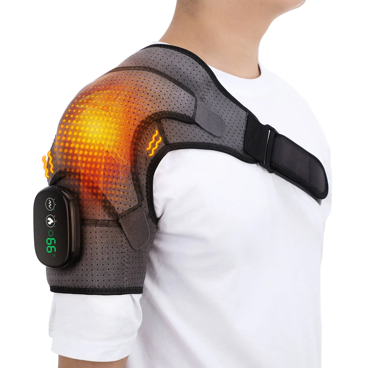 PASTSKY Electric Heating Shoulder Brace With LED Display Vibration Massage