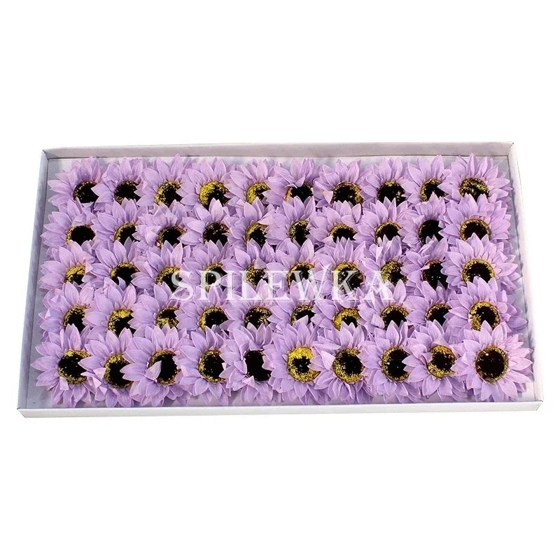 Sunflower Soap Artificial Flower Heads Gift Box Decor DIY