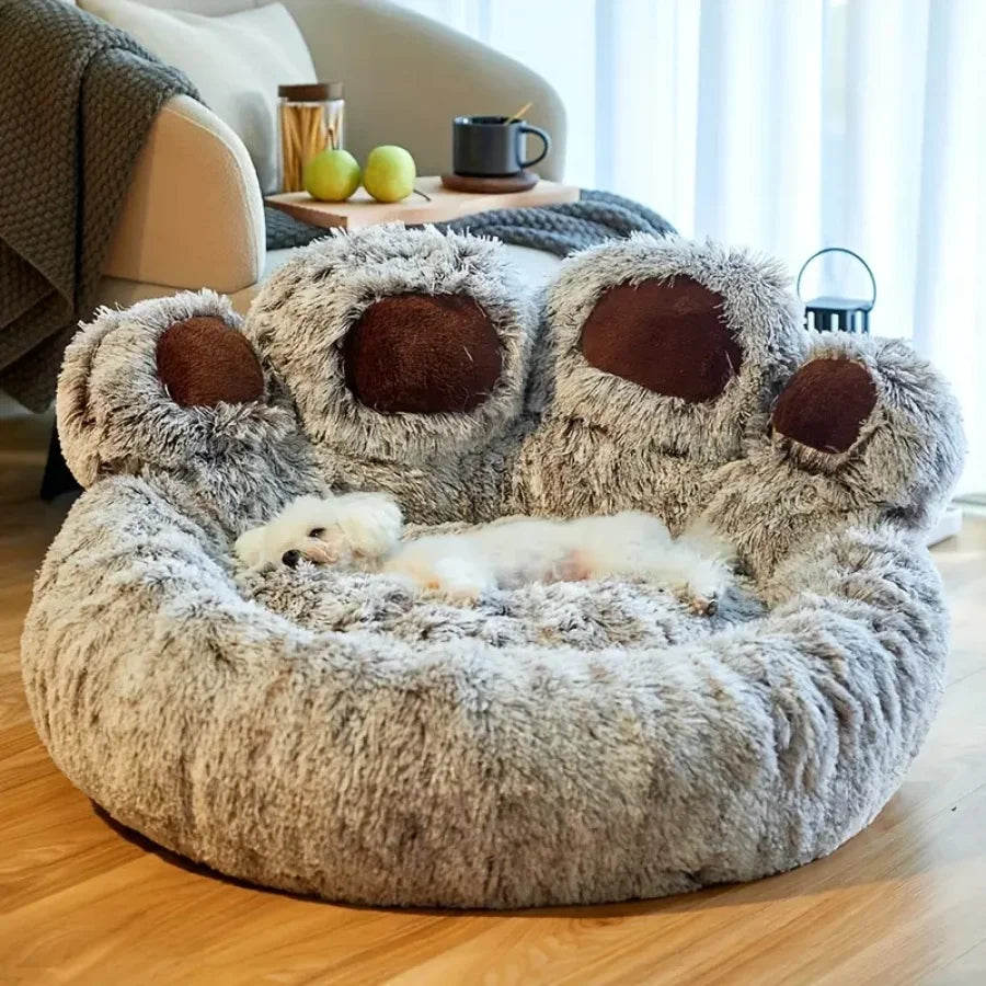 Round Plush Orthopedic Donut Dog and Cat Bed for Pets