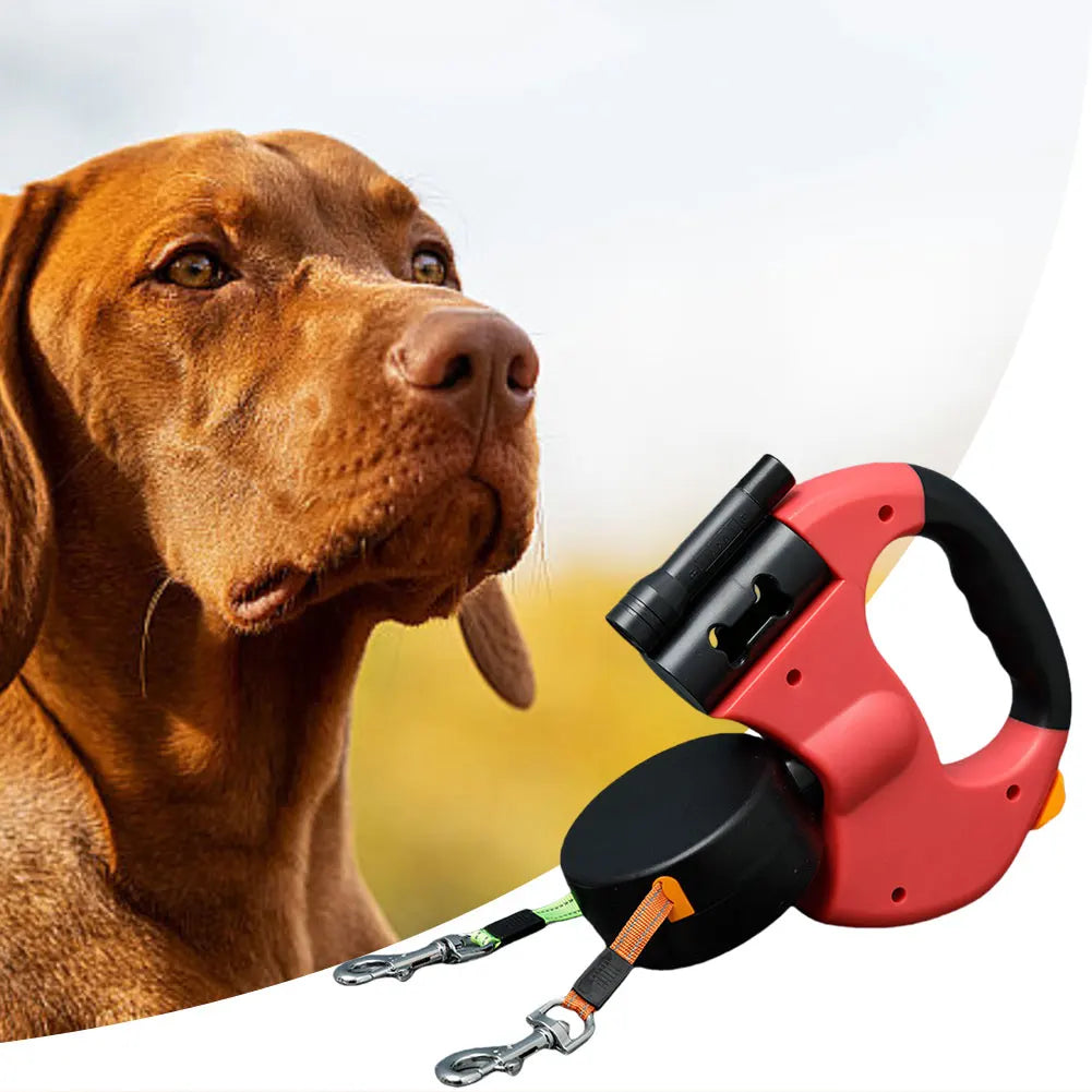 alloet Double Headed Dog Leash Traction Rope with LED Light