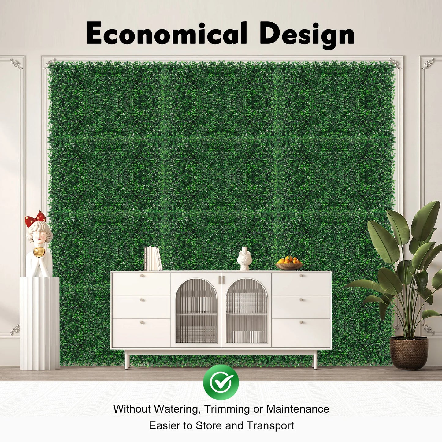 Artificial Grass Panels Waterproof Wall Hedge For Indoor Outdoor Decor