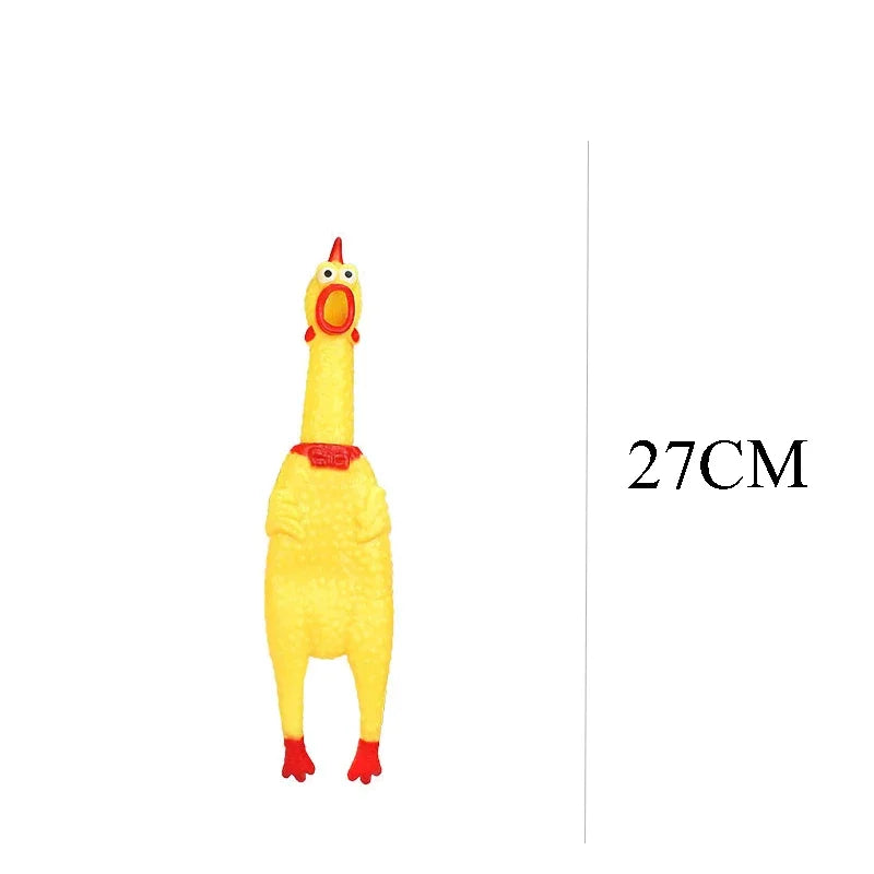 DKSTINYE Squeaky Screaming Chicken Dog Toy Rubber Chew Squeaker
