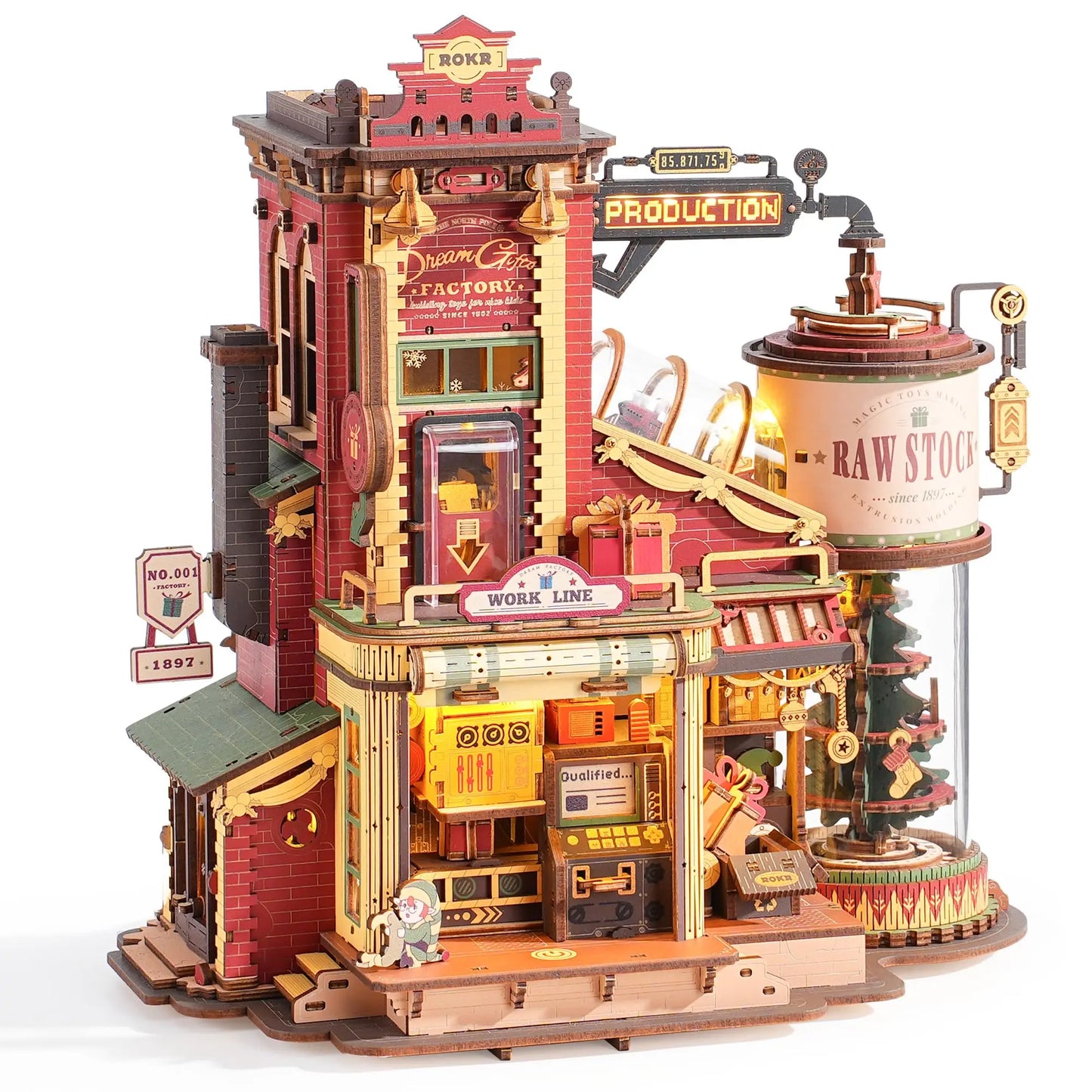 Robotime Rokr Dream Gift Factory Wooden Puzzle With Light