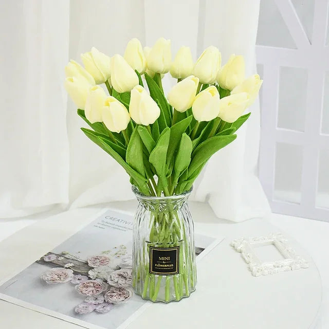 YONGSNOW Tulip Artificial Flowers Real Touch Wedding Bouquet