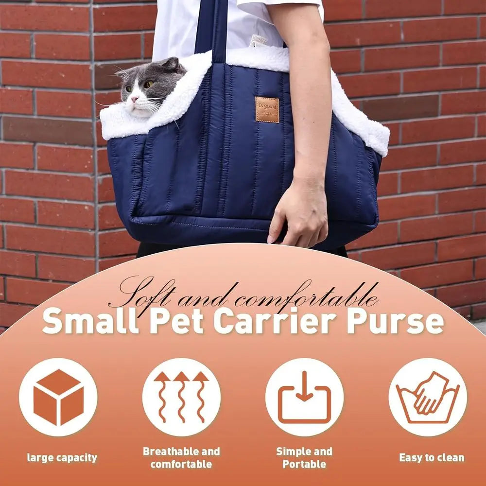Dog Carrier Purse Winter Fleece Waterproof Pet Tote