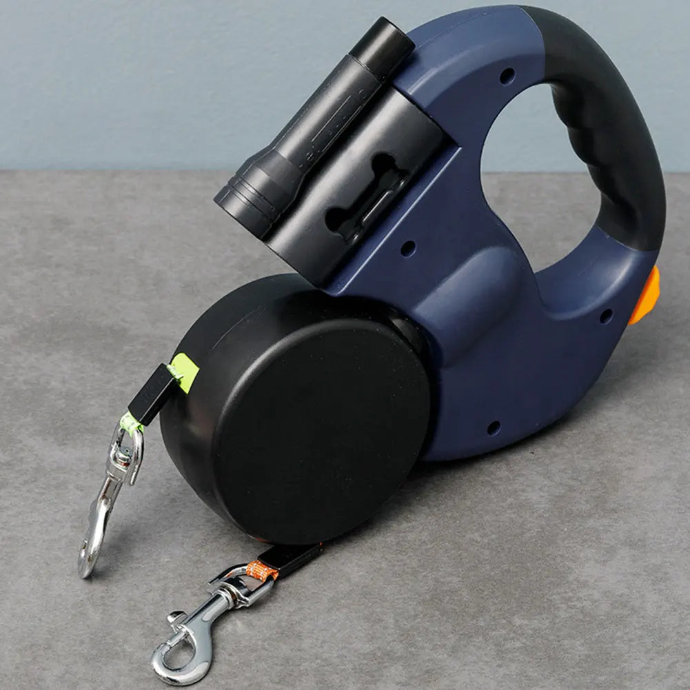 alloet Double Headed Dog Leash Traction Rope with LED Light