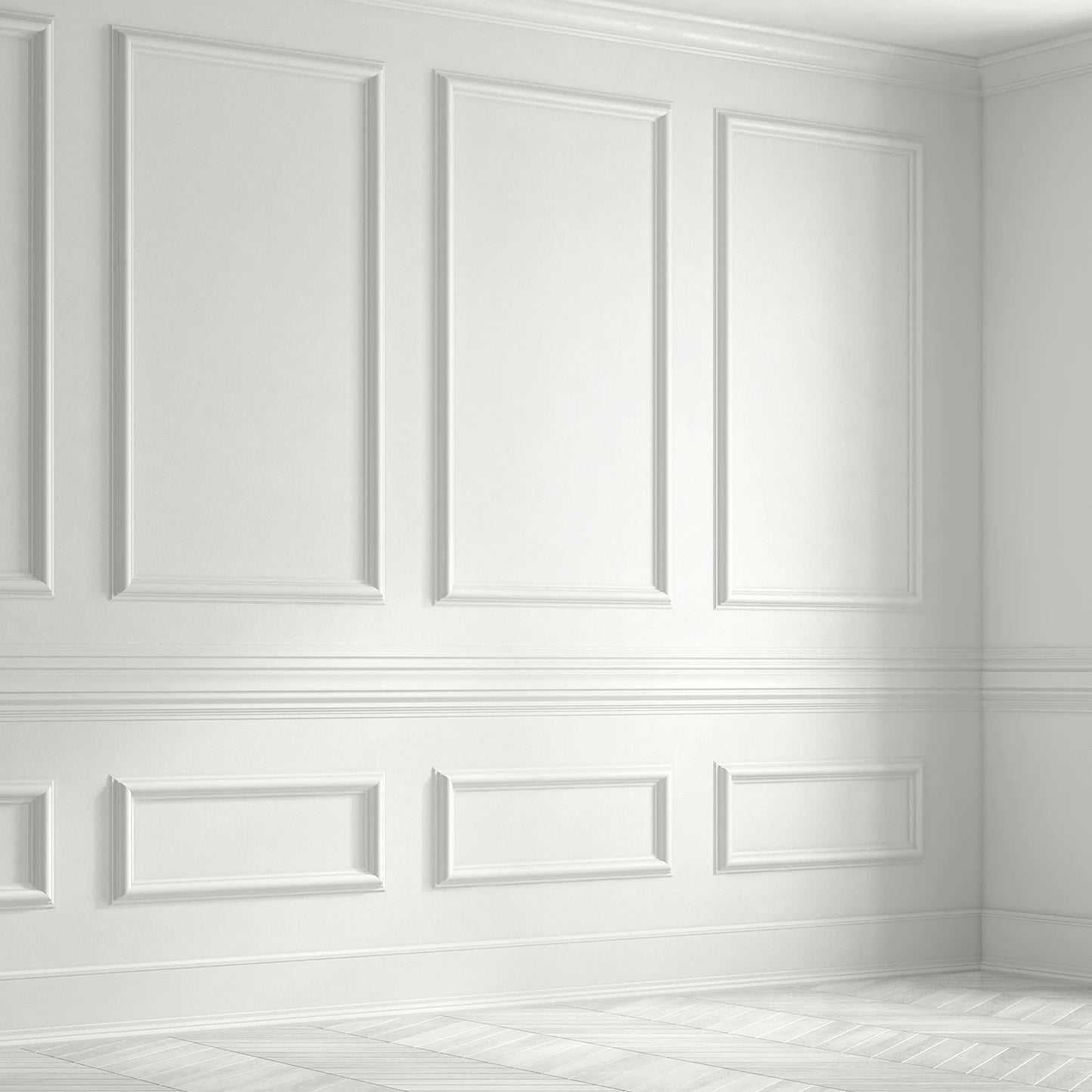 Pre-Cut Wainscoting Panel Kit, 3-Piece Wall Molding for Living Room Bedroom Accent Wall, Glue Installation, DIY Home Decor
