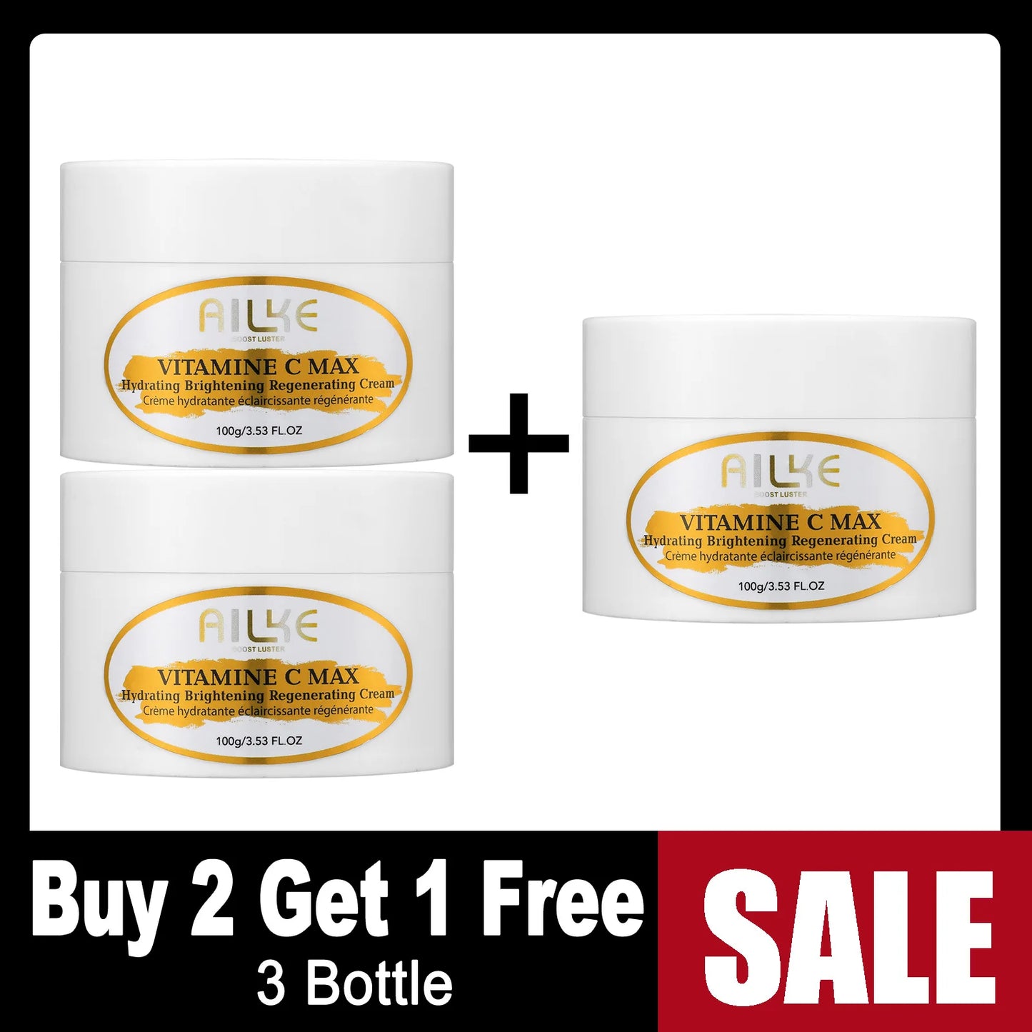 AILKE Brightening Body Cream, with Vitamin C, Hyaluronic Acid, Clean Skin, Even Skin Tone, Smooth, Skin Glowing Range for Women