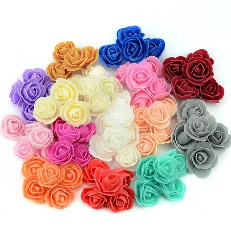 Foam Rose Head Artificial Flowers for Wedding and DIY Decor