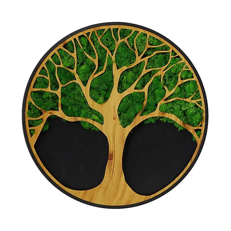 Moss Metal Wall Art Tree Design For Modern Rustic Home Decor