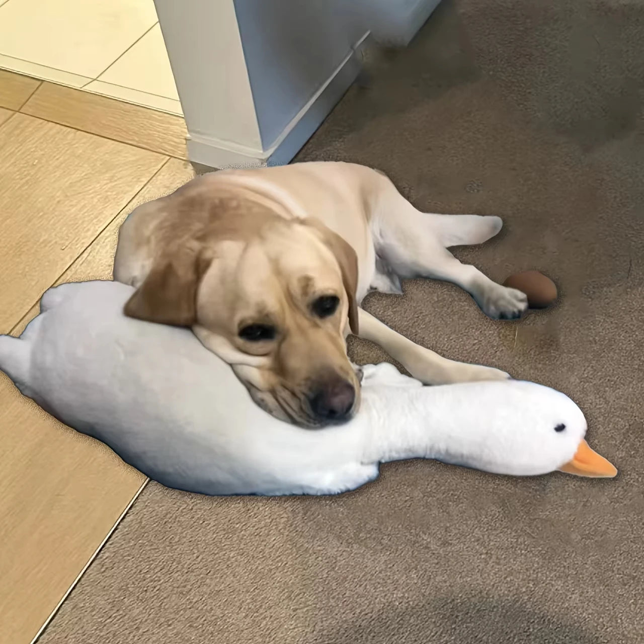 Plush Duck Dog Toy Goose Design For Longlasting Play