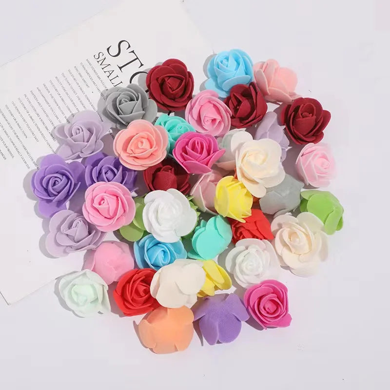 Foam Rose Head Artificial Flowers for Wedding and DIY Decor