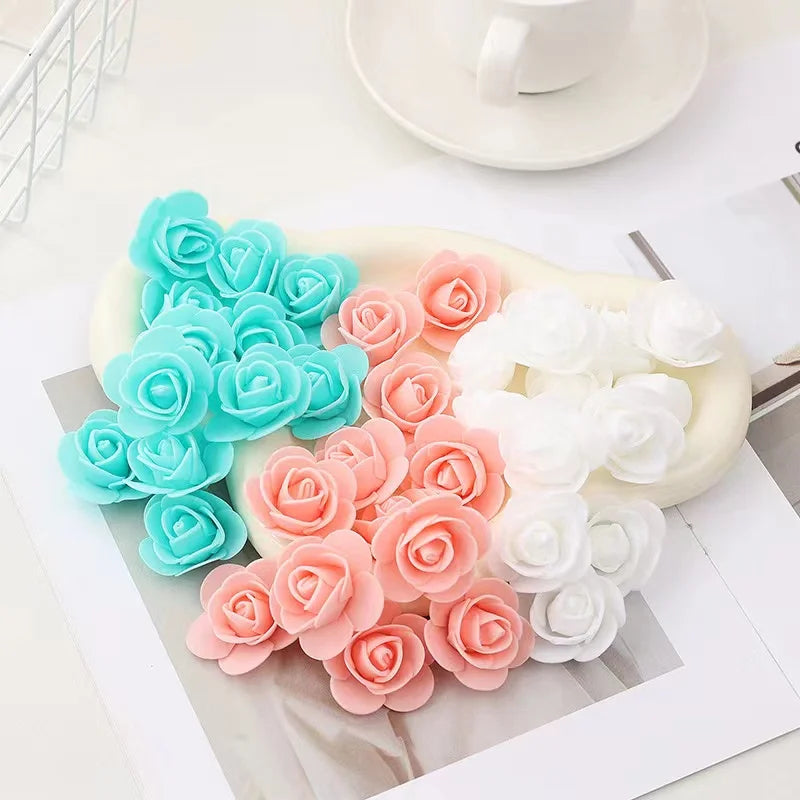 Foam Rose Head Artificial Flowers for Wedding and DIY Decor