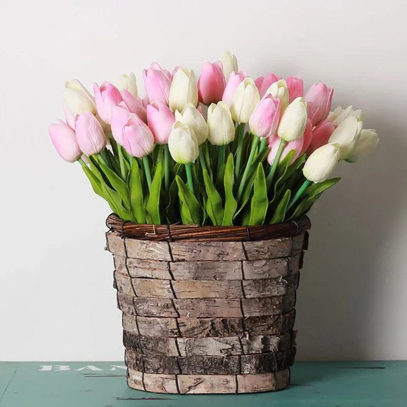 YONGSNOW Tulip Artificial Flowers Real Touch Wedding Bouquet
