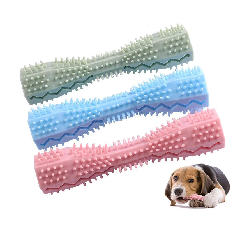 Durable Dog Chew Toy Rubber Toothbrush For Gentle Gum Massage